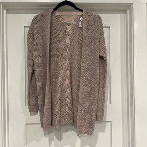 Lace Up Back Cardigan